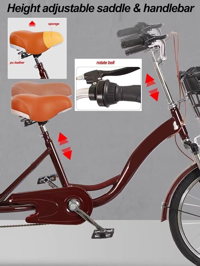 Triciclo carguero con asiento trasero plegable para adultos miniatura 7