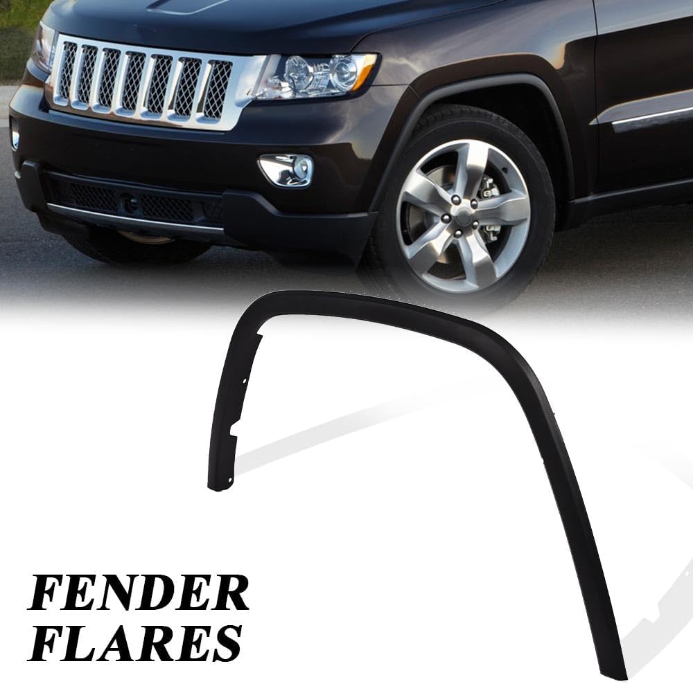 Fender Flare Fit Jeep Grand Cherokee 2011-2016 Front Left Driver Side Wheel Opening Molding Trim Accessories Factory Style 1MP38RXFAE, CH1291106