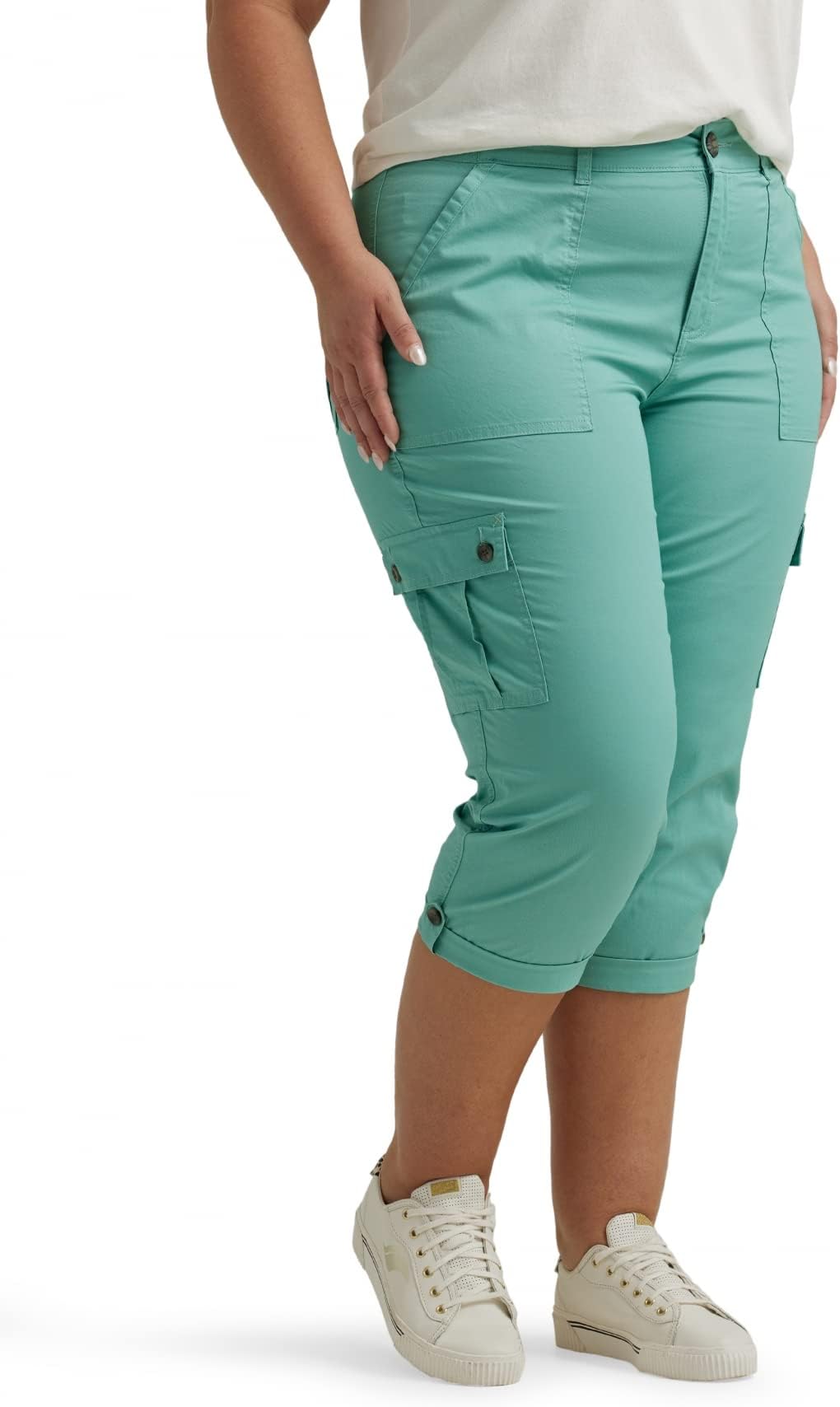 Leewomens Plus Size Flex-to-go Mid-rise Relaxed Fit Cargo Capri Pant Pants