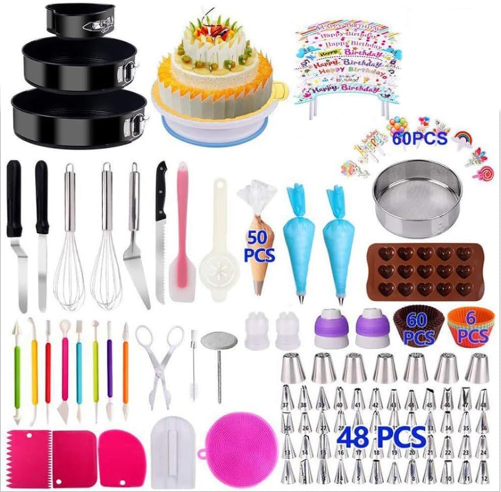 276 Piece Cake Turntable Set Baking Tools Flower Mouth Large Color Box