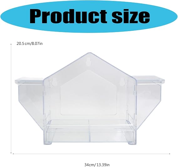 Weatherproof Acrylic Bird Feeder with Viewing, Quick-Clean Tray & Strong Adhesion for Home Use Clear Window Mounted Bird Feeder