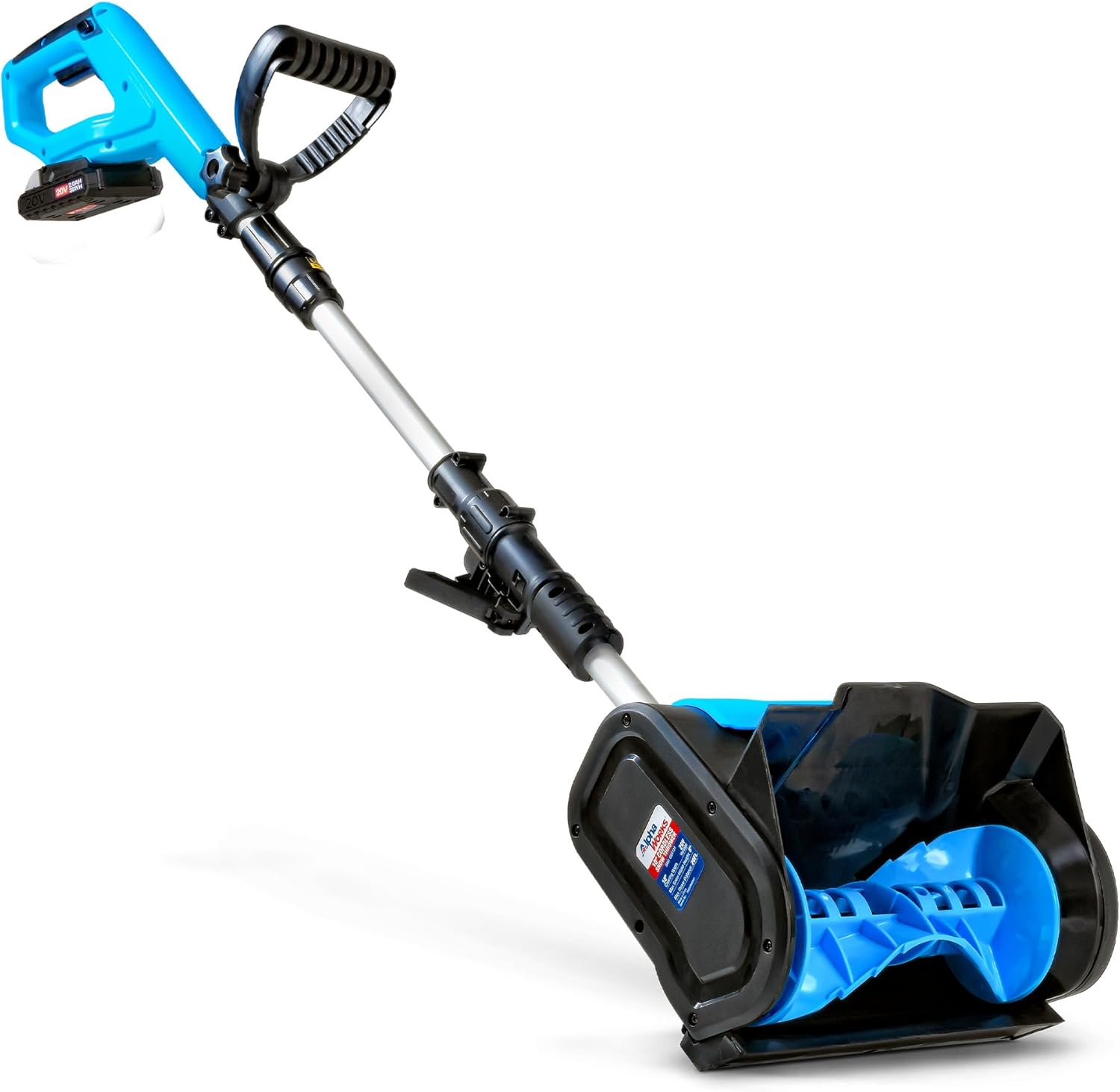 AlphaWorks Cordless Snow Shovel, 20V 2Ah DC Electric Snow Thrower - Removable Battery, Lightweight Design, 10"x5" Clearing Path, 25 ft Throwing Distance, 300 lbs/Min Capacity (2024)