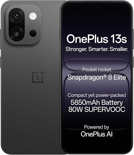 OnePlus 13s | Snapdragon® 8 Elite | Smarter with OnePlus AI | Lifetime Display Warranty | 12GB+256GB | Black Velvet