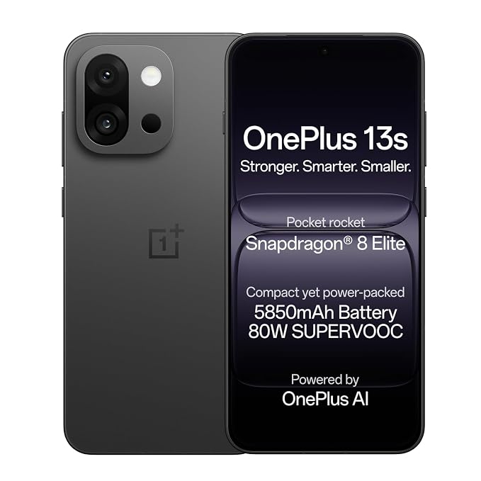 OnePlus 13s | Snapdragon® 8 Elite | Smarter with OnePlus AI | Lifetime Display Warranty | 12GB+256GB | Black Velvet