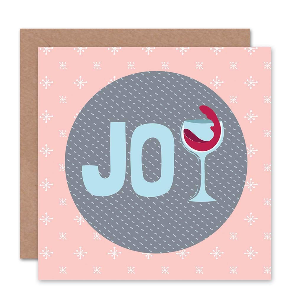 Wee Blue Coo CARD CHRISTMAS XMAS MERRY RED WINE JOY FUN PRESENT GIFT