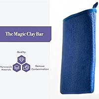 Vista 4 de Paquete de 2 manoplas de arcilla para detalles automáticos de grado medio para eliminación impecable de microcontaminantes en la superficie (azul)