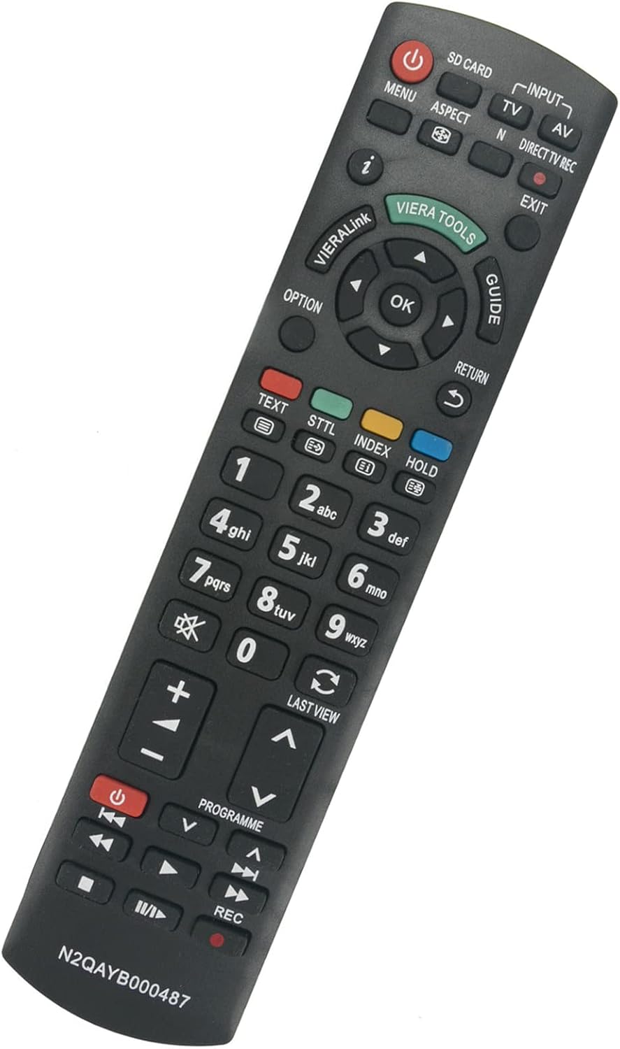 N2QAYB000487 Sub N2QAYB000490 Replacement Remote Fit for Panasonic DVD Recorder TX-PF37X20 TX-PF42X20 TX-PF50X20 TX-L22X20E TX-L26C20E TX-L26C20ES TX-L26X20E TX-L32C20E