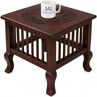 Wooden Handmade Sitting Stool Furniture for Living Rooms Corner Table Bedside Table Office,Garden,CoffeeTable Outdoor Stool (Walnut)