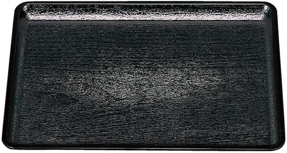 【Amazon.co.jp限定】【業務用 セット】福井クラフト 卓上用トレイ・盆 ノンスリップ加工 日本製 桐木目会席盆 黒 尺3