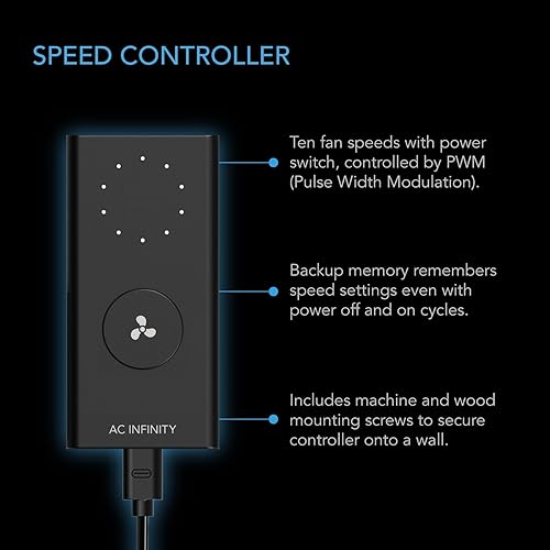 Miniatura 30 de AC Infinity CLOUDLINE PRO T10, ventilador silencioso de conducto en línea de 10 pulgadas con controlador VPD de humedad de temperatura, control