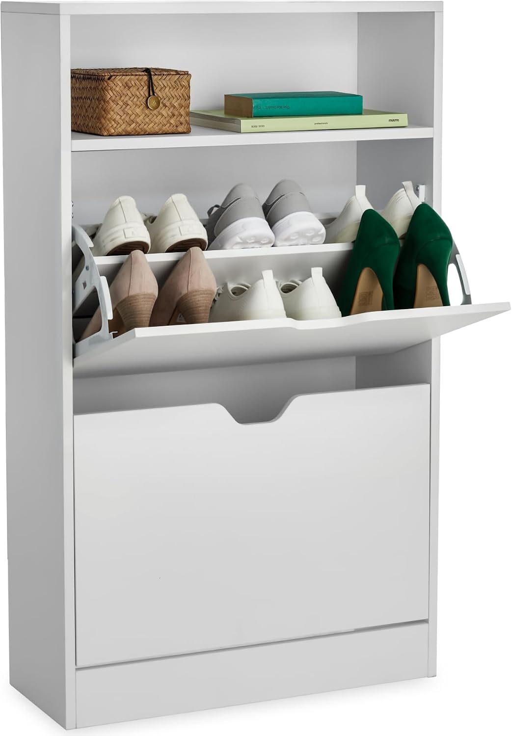 tectake® Schuhschrank, Schuhkipper, Organizer Regal Schrank schmal und ...