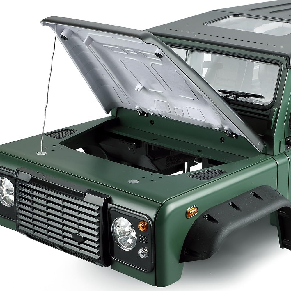 1/10 RC Car Hard Body Shell Kit-313mm Wheelbase D110 Land Rover Defender Body for Axial SCX10 90046 TRX4 CC01 Capra RC Crawler Car (313mm Army Green)