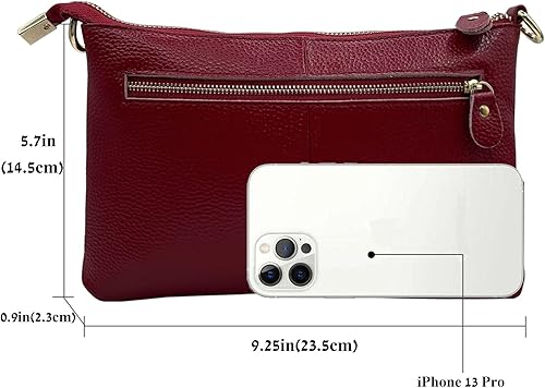 Vista 3 de Beurlike Cartera de cuero para mujer, bolso cruzado pequeño para teléfono