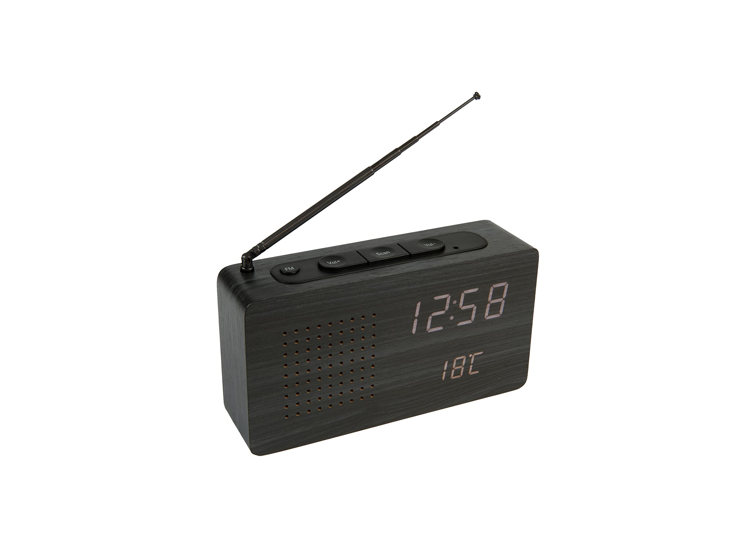 Fisura Clock Radio, Wood, Black/White, Pequeño