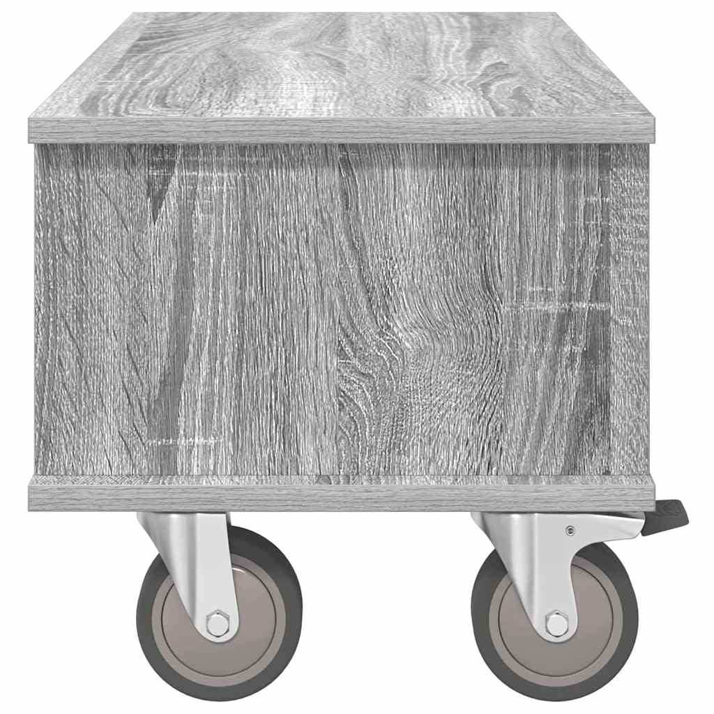 TV-Ständer Graues Sonoma Holzwerkstoff 68,5 x 35 x 35 cm mit Stauraum und Kabelmanagement für Wohnzimmer, Gaming Ecke, Schlafzimmer, modernes Lowboard Sideboard
