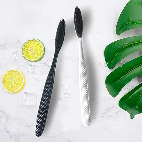 Miniatura 7 de Cepillo de dientes grande de cabeza larga, paquete de 4, cerdas de carbón duras y firmes mejoradas, blanqueamiento de dientes, eliminación de placa,