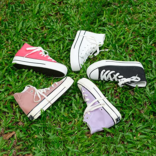 Pawnana Women's High Top Platform Sneakers Black Canvas Fashion Sneakers For Women Shoes Y2K Zapatos Zapatillas Plataforma Mujer #TOP4