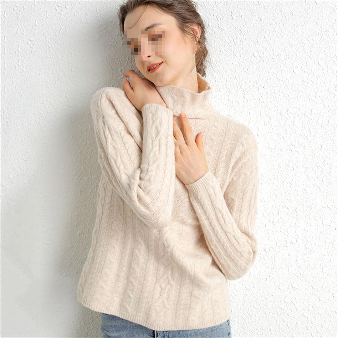 Vogrtcc Damen Rollkragenpullover Aus Kaschmir, Langärmelig, Wollpullover