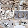 Willow Picnic Basket Set for 2 Persons with Large Insulated Cooler Bag and Waterproof Picnic Blanket, Wicker Picnic Hamper for Camping,Outdoor,Birthday
