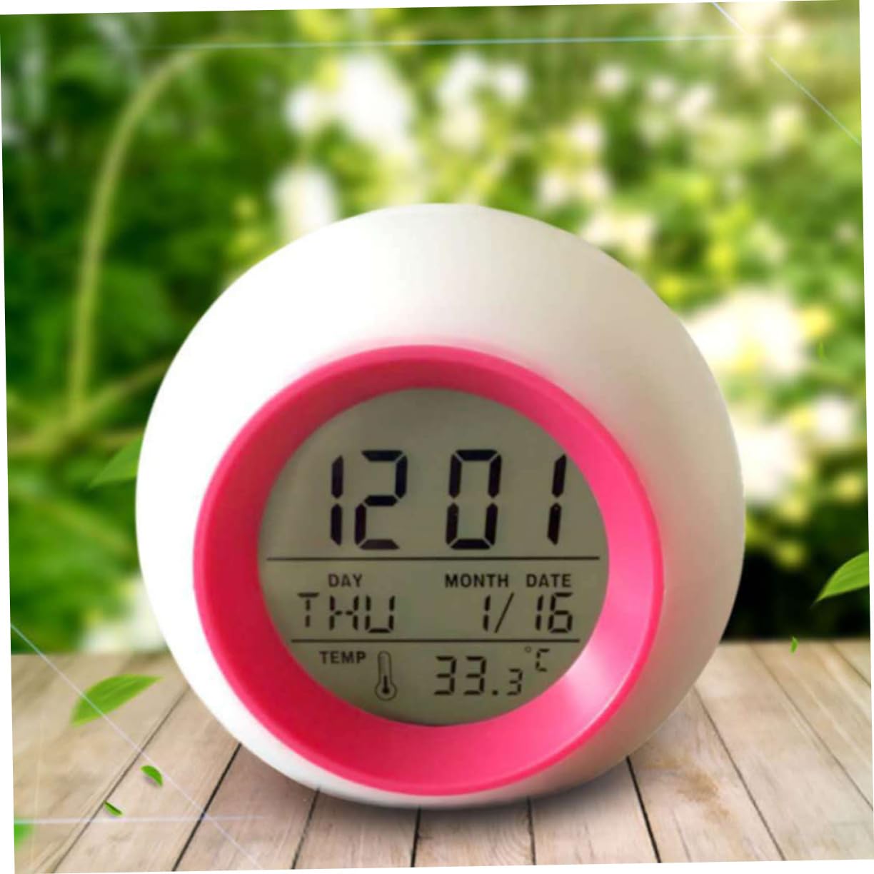 PRETYZOOM 3stücke Runde Bunte Alarmuhr Mit Kalender Und Nachtlicht Kinderwecker Für Nachttisch Thermometer Ohne Batterie Zufälligen Farben