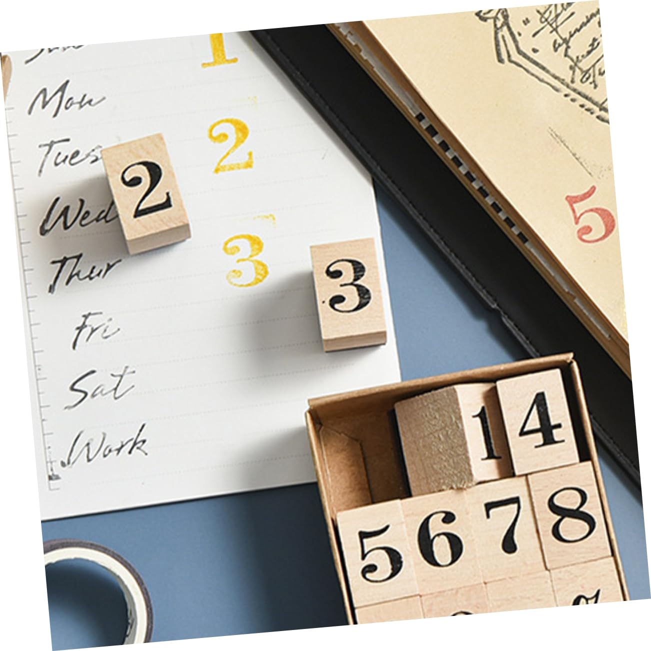 DOITOOL 5 Set Timbro Con Sigillo In Legno Timbro Per Etichette Forever Crafts Con Alfabeto Con Multiuso Per Diario pezzi * 5