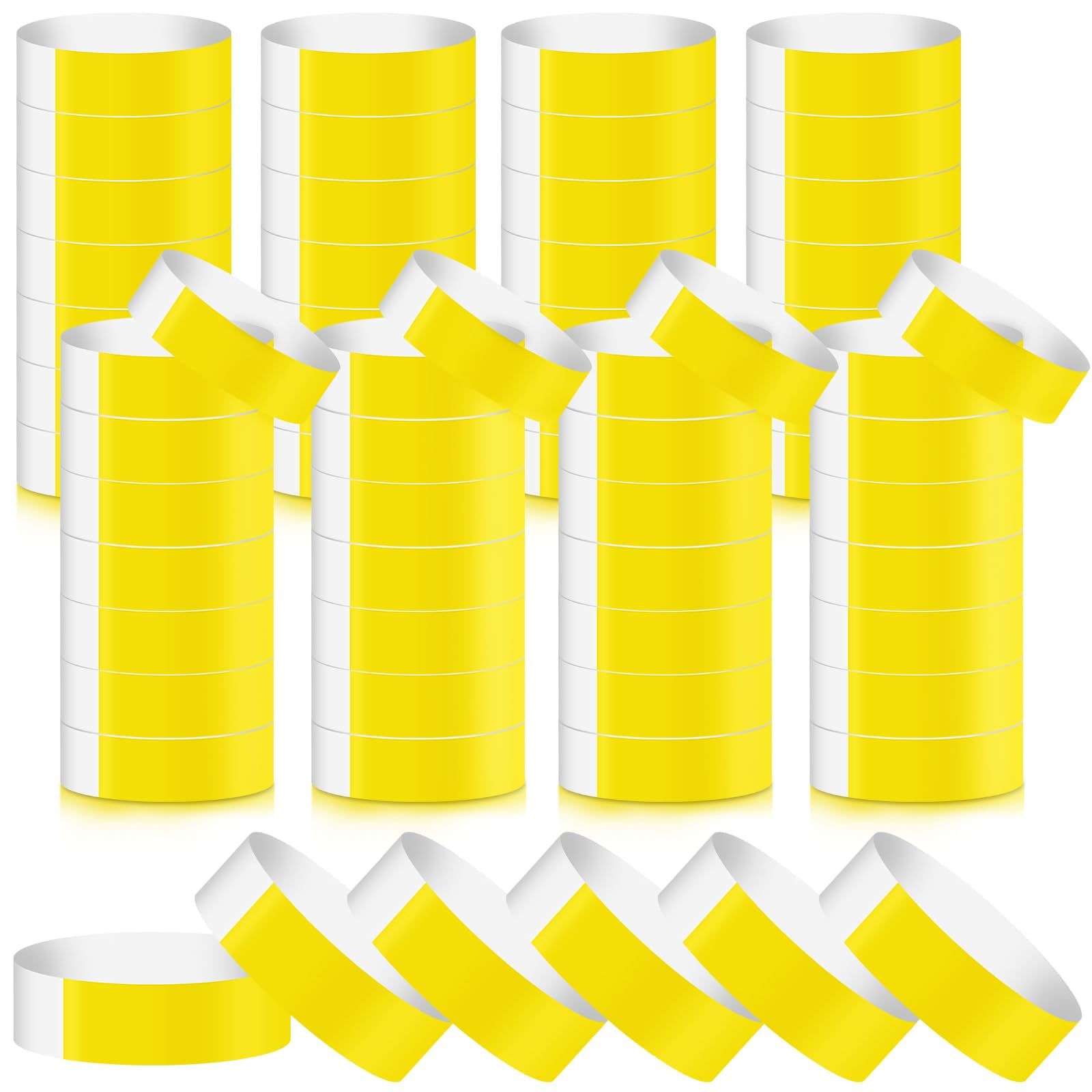 240 Pcs Colored Wristbands for Events Wrist Bands Paper Bracelets Wristbands Waterproof Arm Bands for Events Custom Adhesive Wristbands for Party(Yellow)