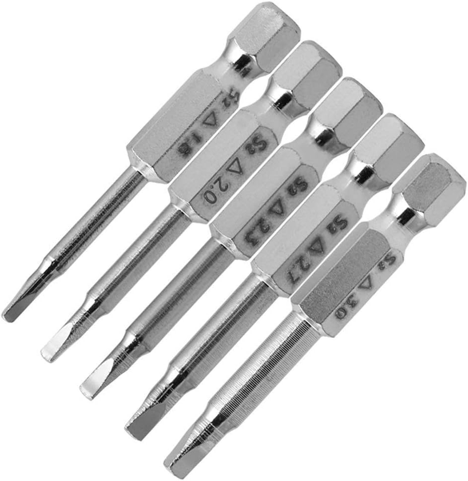 XT AUTO 5pcs in One Set Magnetic Triangle Head Screwdriver Bits S2 Steel 1/4 Hex Shank