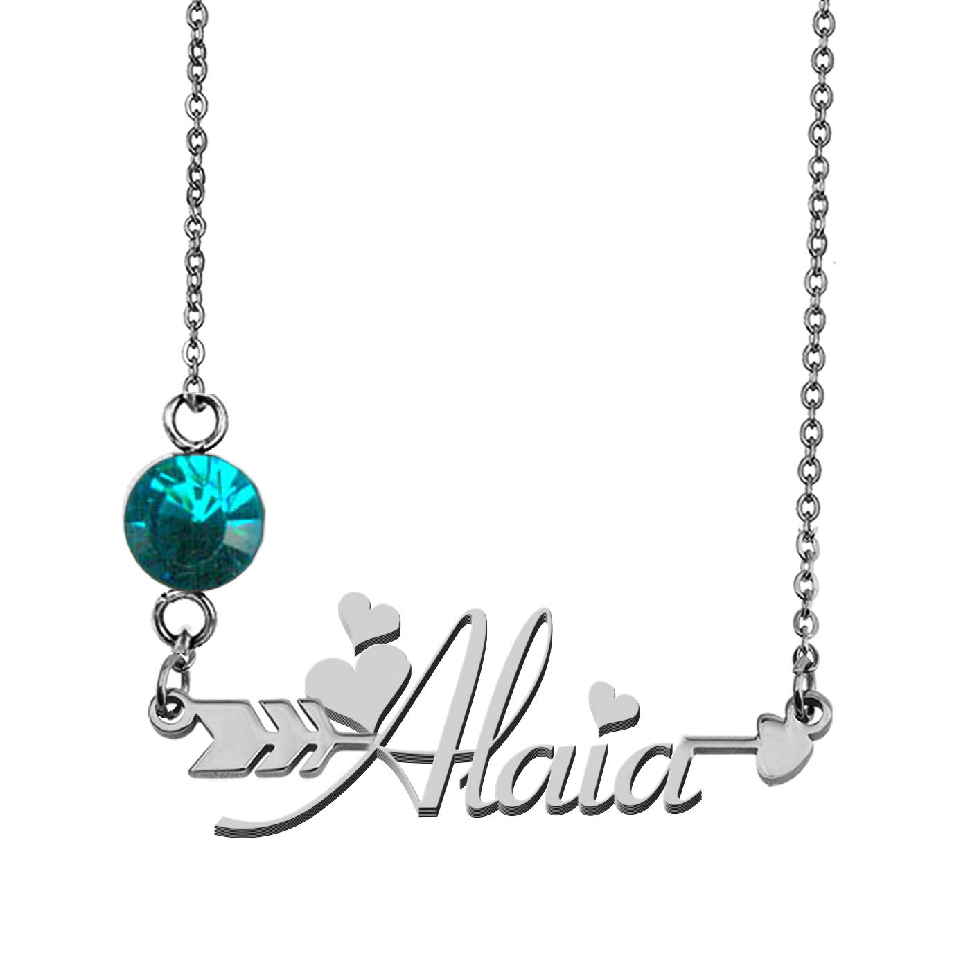 GR859C Custom Initial Silver Arrow Pendant Name Necklace