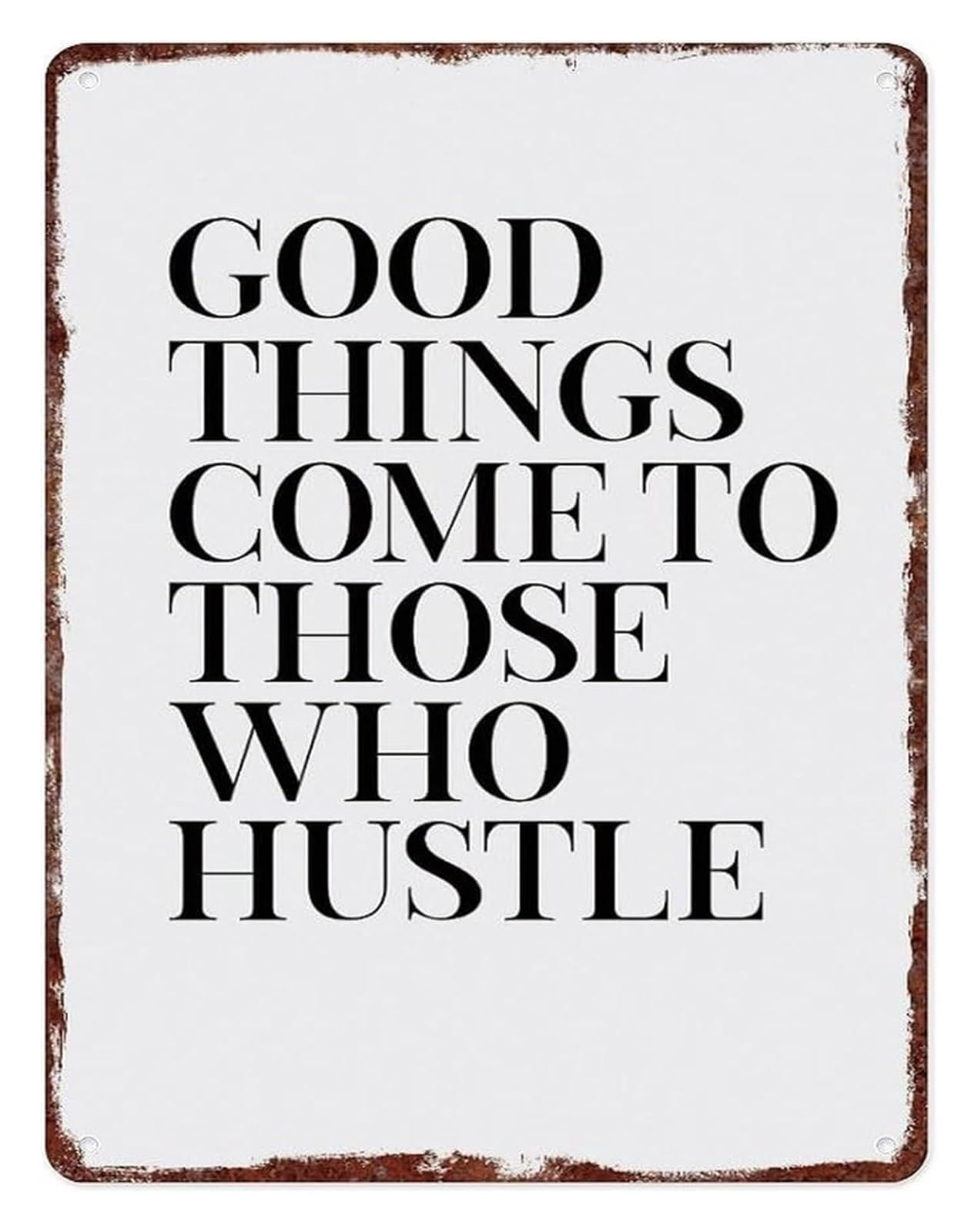 HDKYSWBUEJ Vintage Hustle Motivational Quote Aluminum Sign Wall-Art for Garage Home Office 8 X 12 in