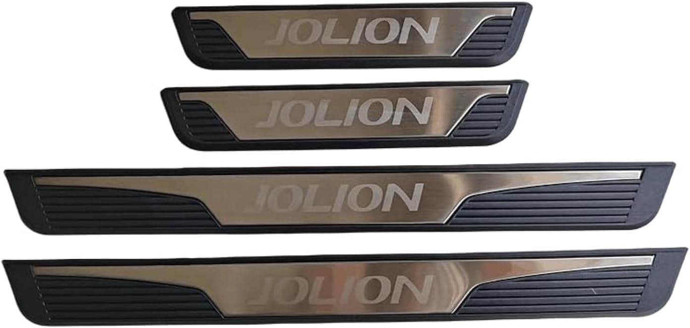 Car Door Sill Scuff Plate Protector Accessories, for Haval Jolion, Stainless Steel with Plastic Trim Cover Guard Parts (Silver)