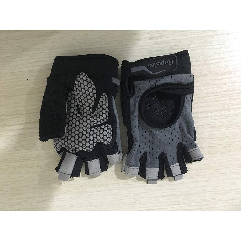 Hopedas Workout Gloves with Palm Support Protection for Men & Women, Exercise Gloves for Training, Fitness, Gym, Gray
