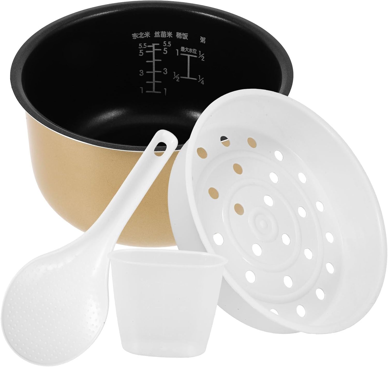 Amosfun Rice Cooker Inner Pot Replacement 8.07 Inch Nonstick Cooking Pot for 3-7 Cup Household Electric Cooker Accessories with Heat Transfer Performance