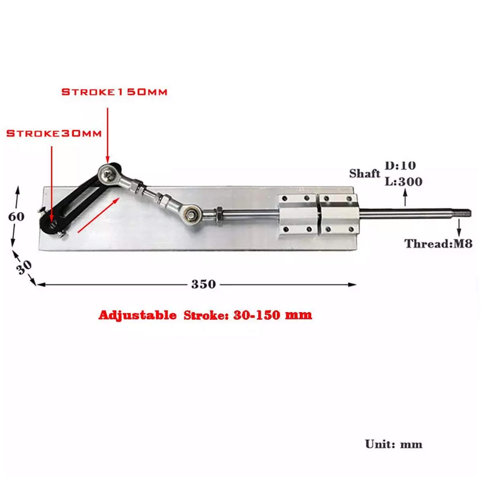 DIY Telescopic Linear Actuator Kit With Mounting Bracket And Speed
