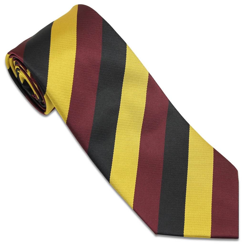 The Regimental Shop Men's Black/Red/Yellow Prince Of Wales's Own Regit Of Yorkshire Polyester Regital Tie
