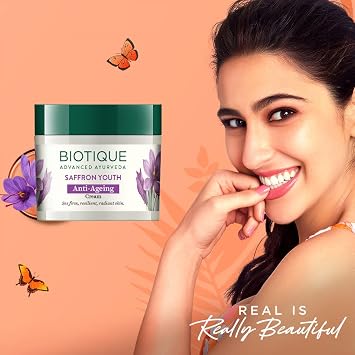 Biotique Saffron Dew 50g -- Ageless face & body cream