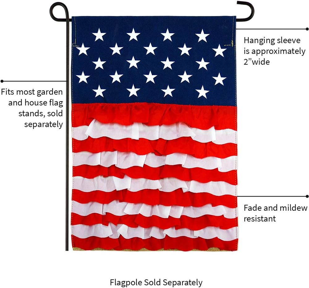 USA Ruffles Flag Garden - Patriotic Star and Stripes Patriotism Independence Memorial United State American - Yard Decorations Holiday Outdoor Flags Double-Sided 12.5 X 18
