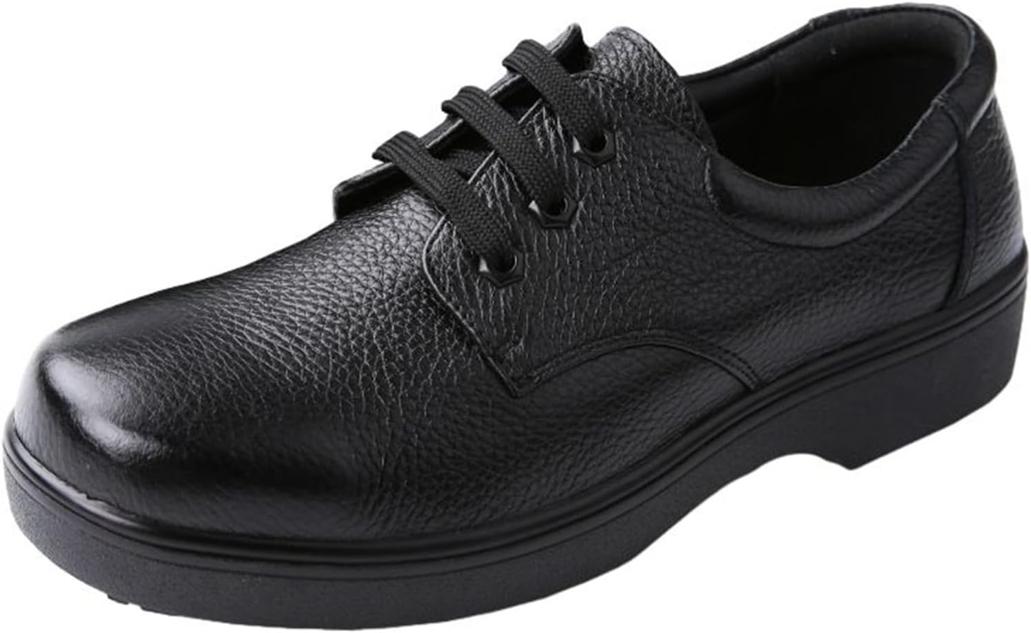 [Muluso] コックシューズ 厨房靴 メンズ レザー 洗車 レースアップ 衝撃吸収 耐油防滑 ゴム底 ラバーソール 中敷き付き