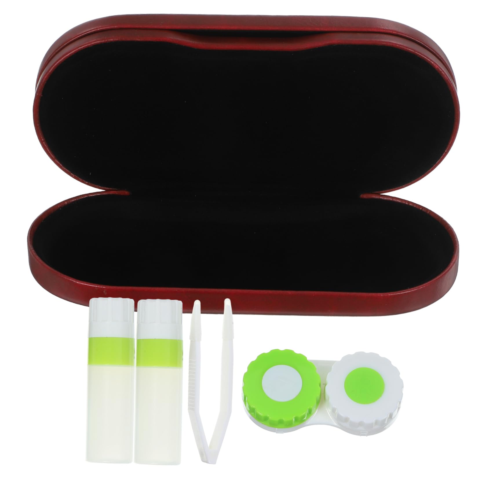 5sets Custodia Per Occhiali e Lenti Contatto Doppio Portatile Per Viaggi e Attività All Aperto Pu e Materiale Morbido Elegante