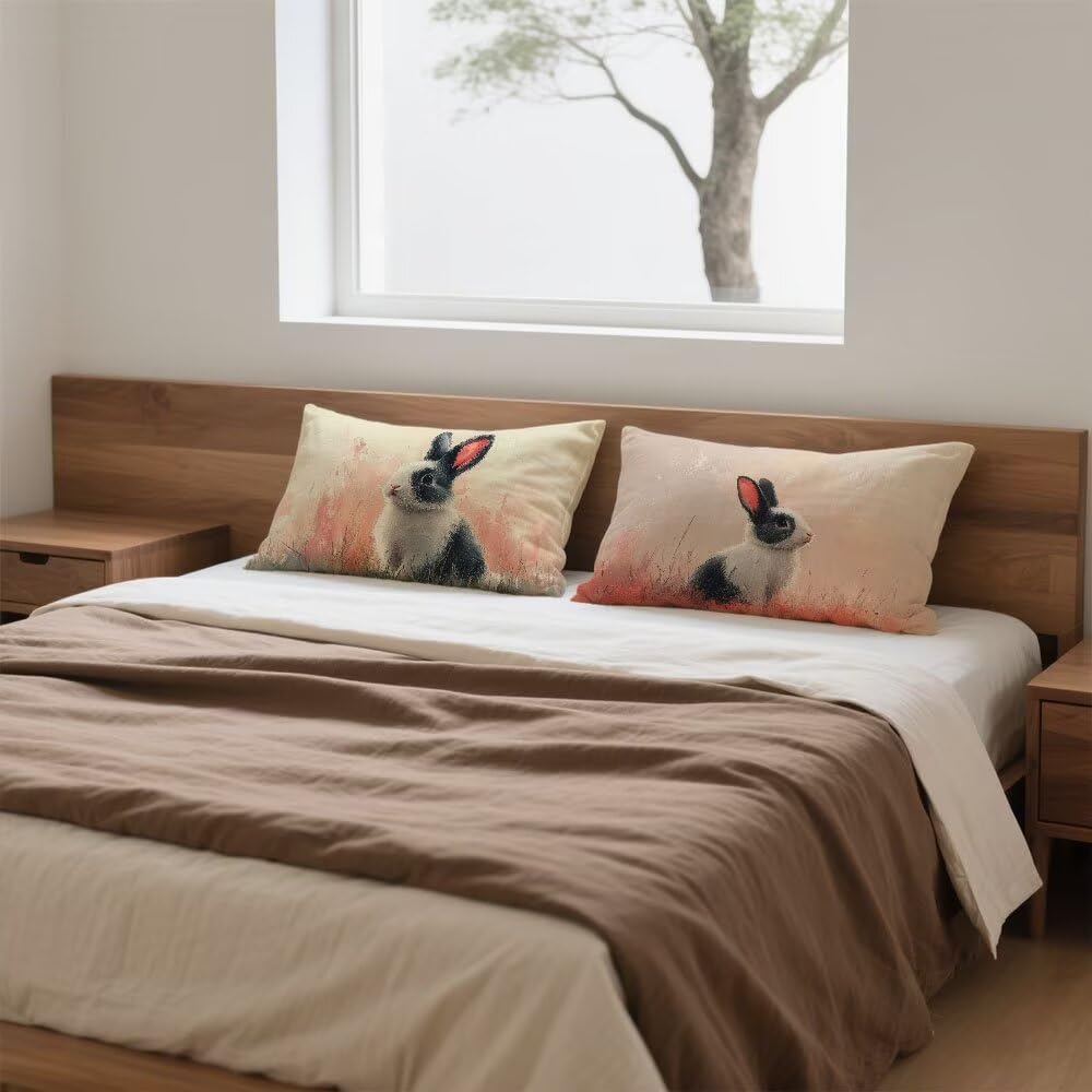 Poszewka na poduszkę 50 x 70 cm Poszewka na poduszkę Zestaw 2 różowych prostokątnych poduszek dwustronna sofa zwierzę dekoracyjna aksamitna poszewka na poduszkę z niewidocznym zamkiem błyskawicznym