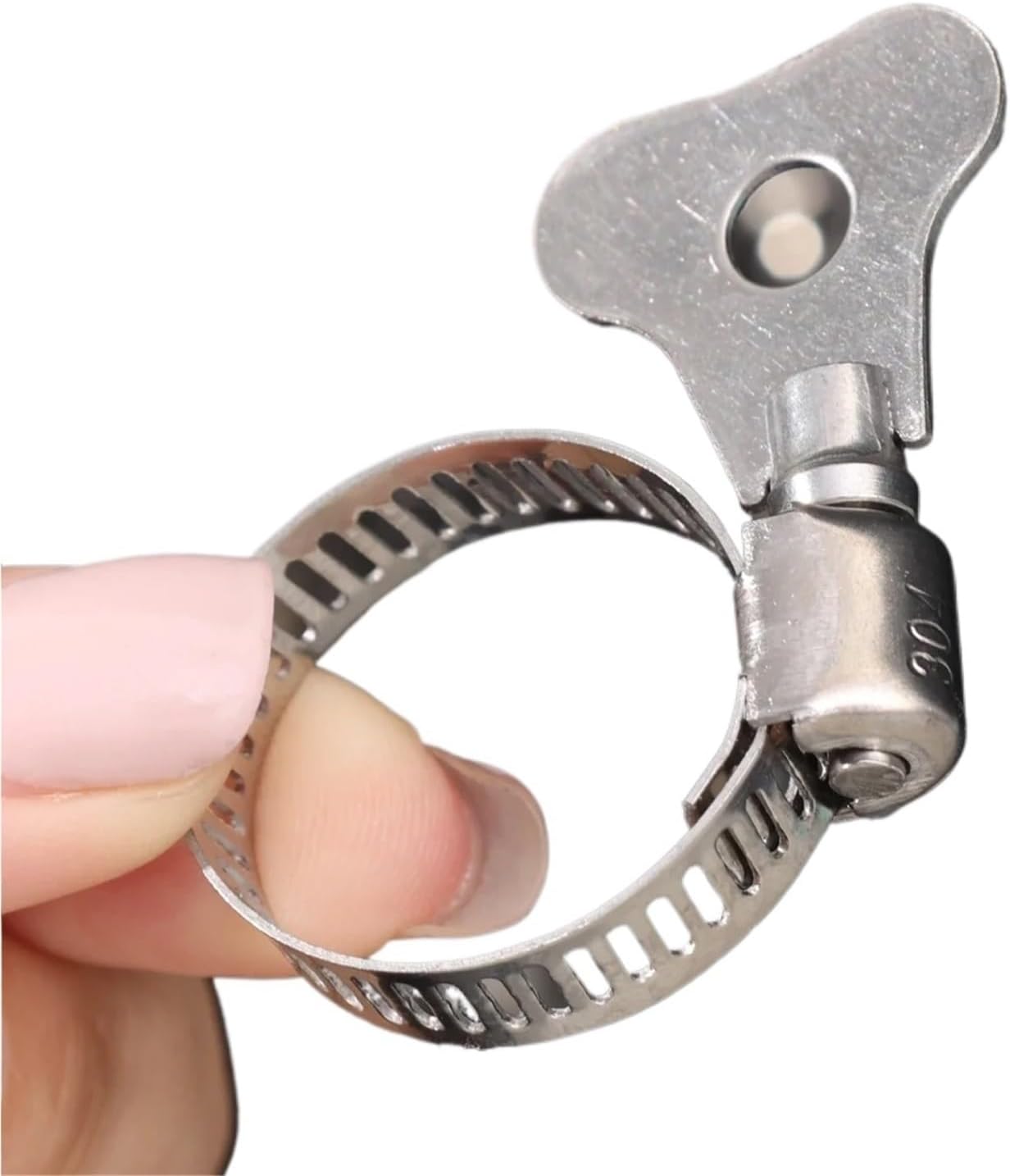 Hose Clamp 30Pcs Adjustable Pipe Clamps With Handle Stainless Steel Faucet Water Pipes Fasteners Worm Gear Hose Clip Hardware For Creating Leak proof Seal For Various Hoses(16-25mm)