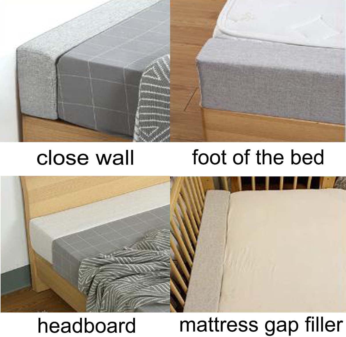 King Bed Headboard Pillow Cushion Custom Size Bed Gap Filler, Thick Foam Rectangle Mattress Gap Filler Bolster Long Armrest Mattress Pillow, Removable Washable