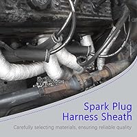 Vista 7 de 8 fundas protectoras de alambre para bujías, funda protectora de protección térmica, cubierta térmica de bujías de 1200 grados, cubierta