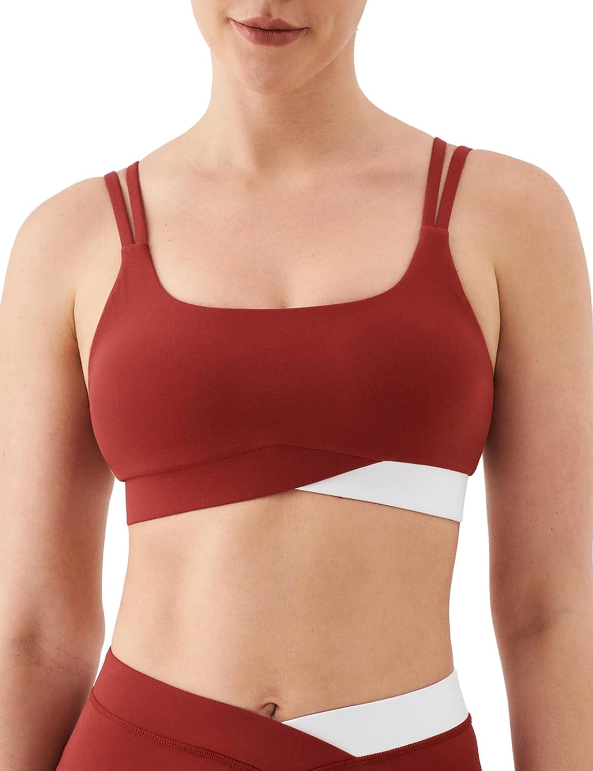 K-Swiss CICLO Fiber Sports Bras for Women - Scoop Neck Thin Straps Padded Yoga Bras Medium Support Workout Gym Tops