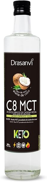 DRASANVI Aceite MCT Coco C8 PURO| 100% Ácido Caprílico | Rápida fuente de energía de fácil absorción | Ayuda en la pérdida de peso | Saciante y de fácil - 1