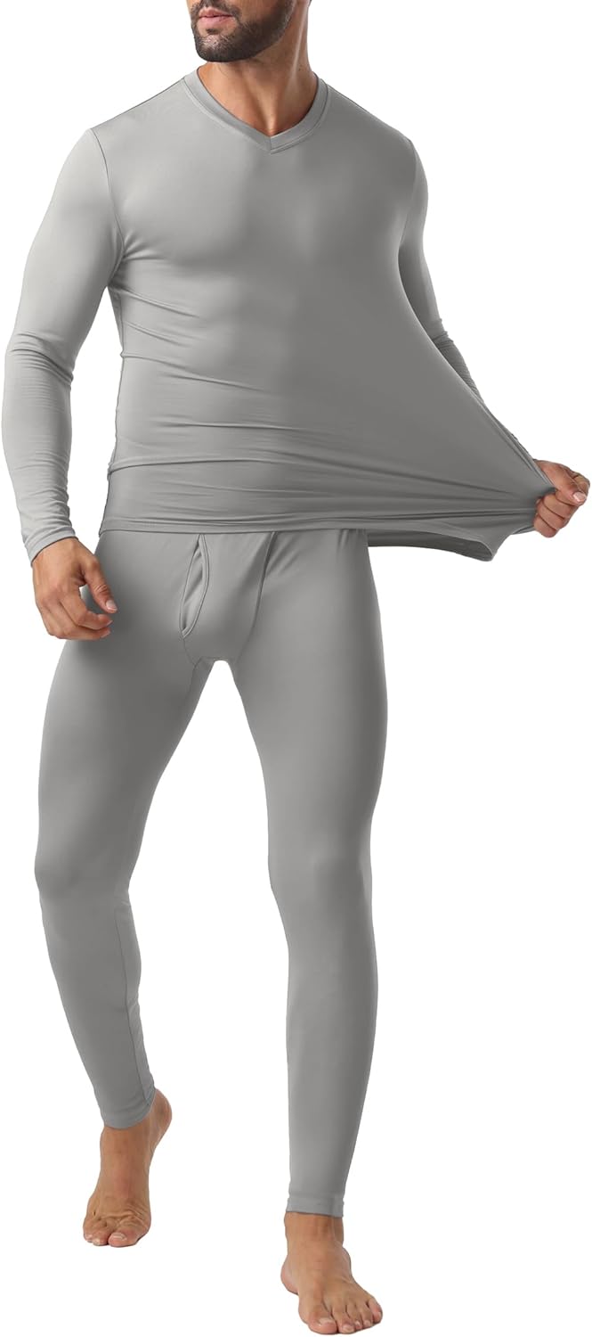 Askdeer Thermal Underwear for Men Long Johns Thermal Fleece Lined Long Underwear Base Layer Set - Image 2