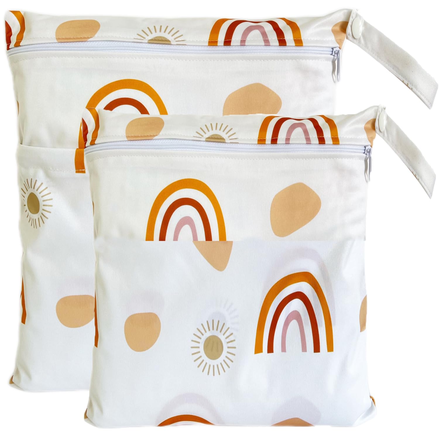 TRASUN Wetbag Kindergarten Nasstasche Windel Taschen Schwimmsachen Nassbeutel Nasse und Trocken Wickeltasche 2er Wasserdicht Waschbar Nassbeutel Organiser für Kleinkind