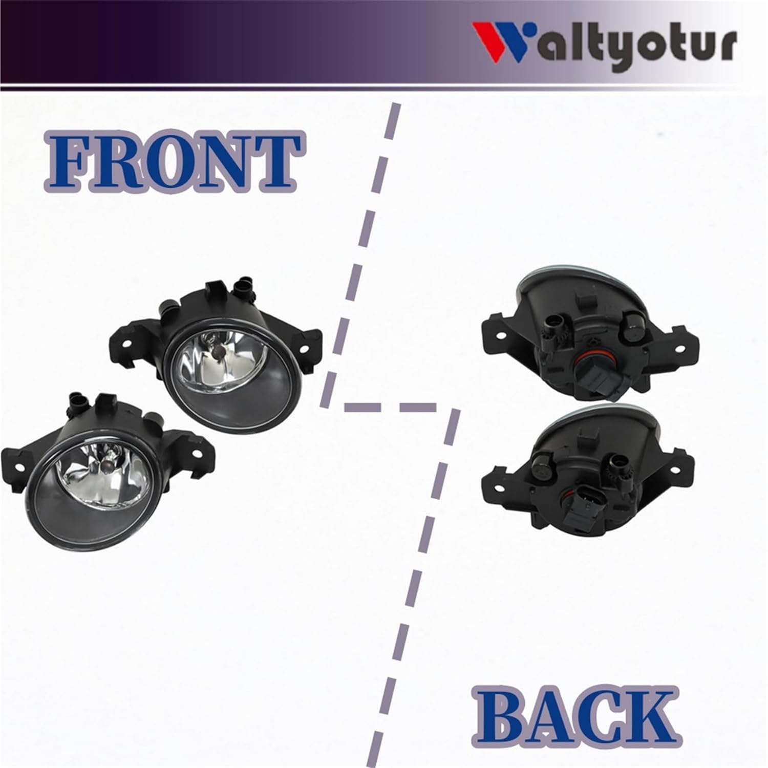 waltyotur Replacement for Altima Maxima Sentra Fog Lights Bumper Right Left Side Driving Fog Lamps Replacement for 26155-89927 26150-89927 NI2593117 NI2592117