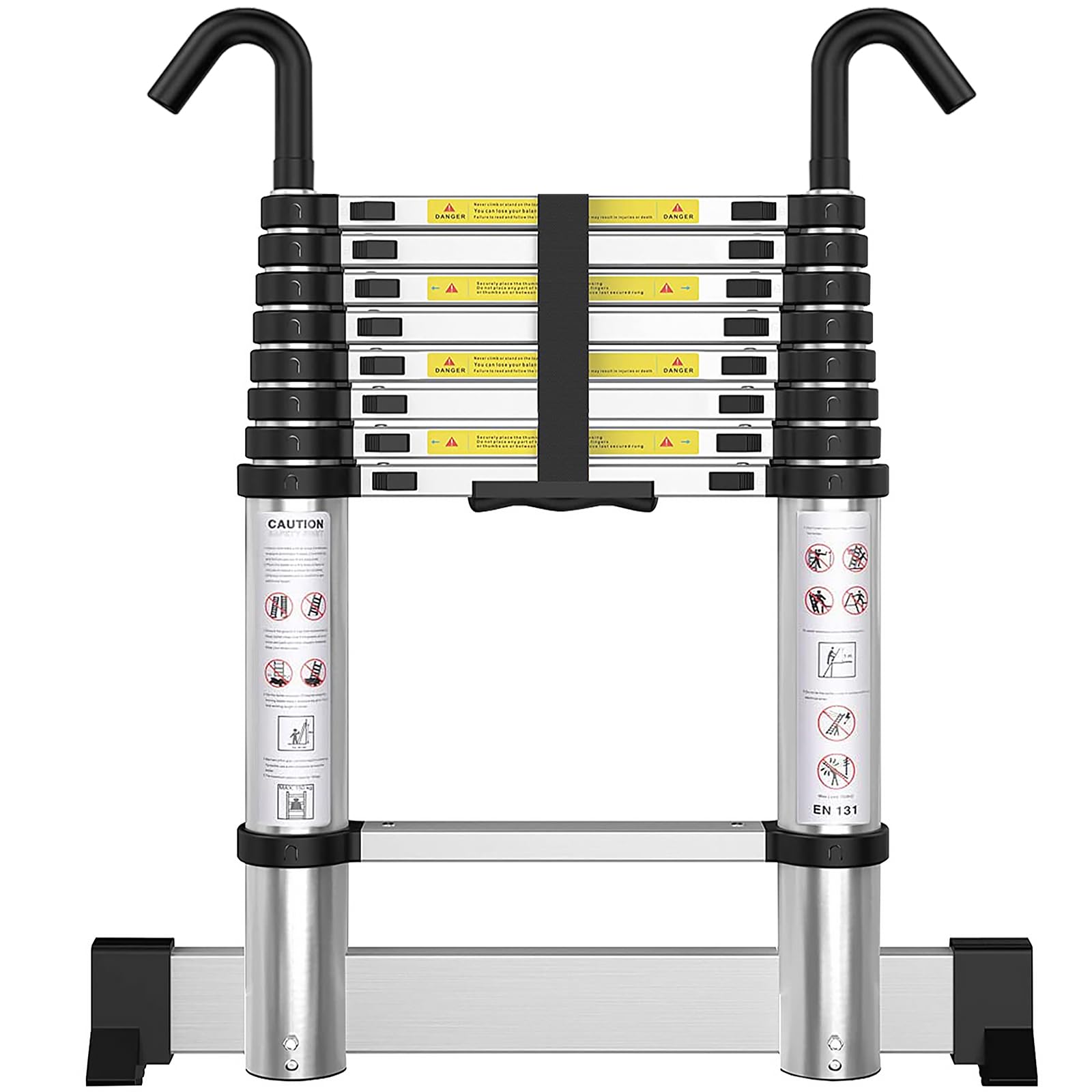 ARCHOM Telescoping Ladder with Hooks 8.5 FT - Aluminum Telescopic ...