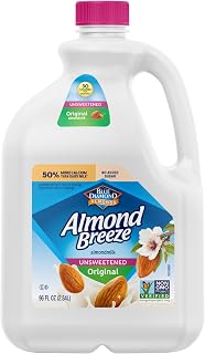 Almond Breeze Unsweetened Original Almondmilk 96 Fl Oz - Creamy Dairy-Free Alternative for Smoothies, Cereal & Baking