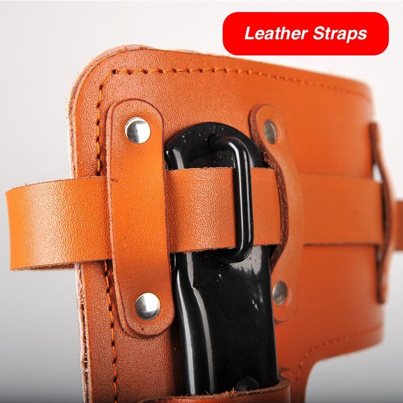 Forged Steel Tree Climbing Spikes, Adjustable Tree Climbing Gear, Climbing Spurs Gaffs with Leather Pads, Arborist Climbing Equipment Tree Work Hunting Gear with Straps & Gloves